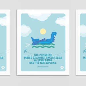 Cytat Jacka Walkiewicza na plakacie – inspiracja do pomagania innym